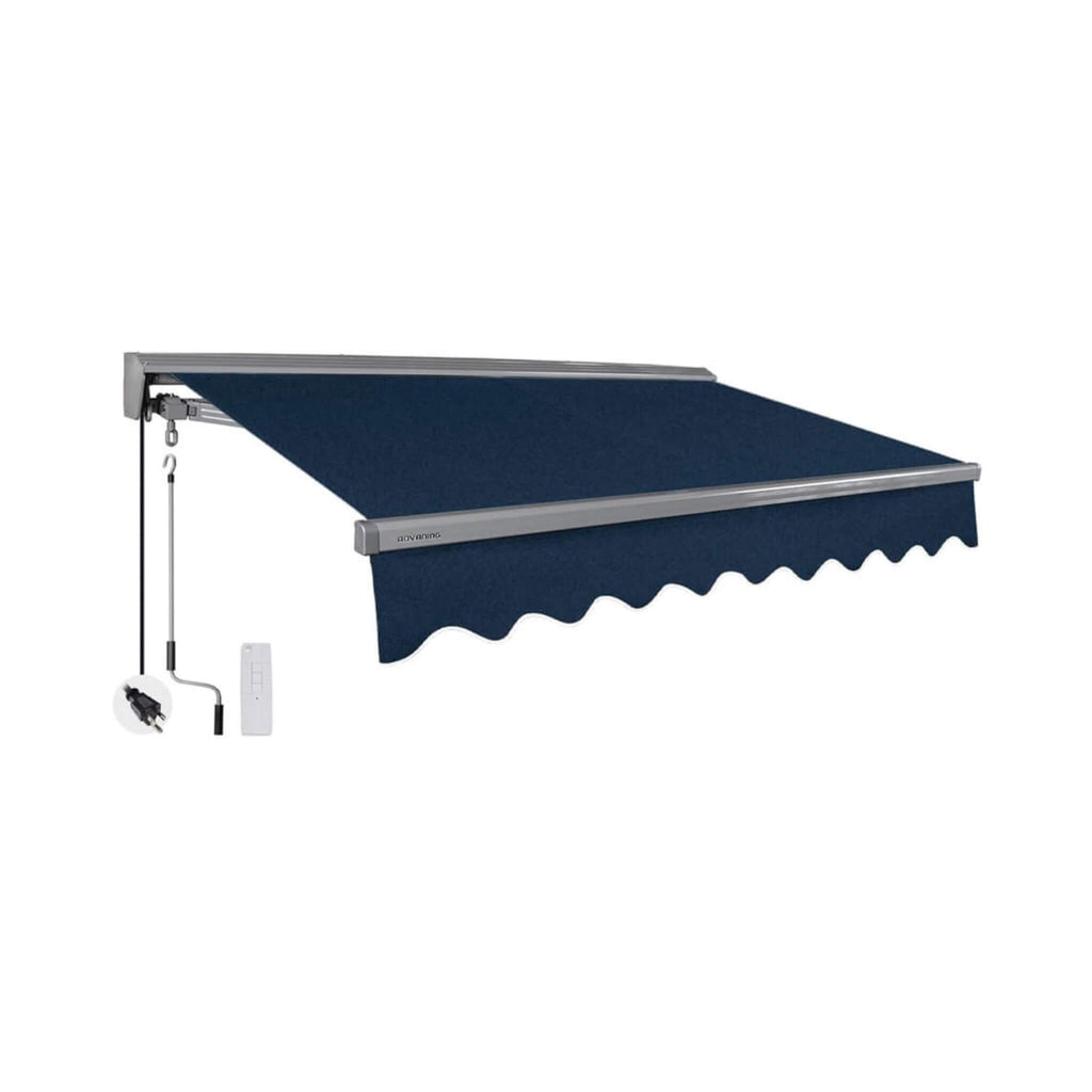 Advaning Classic Series Fully-Assembled Retractable Sun Shade Canopy Awning (SAK92851) - Saksby Wholesale - Navy Front Right View 