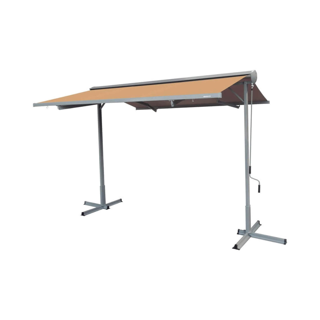 Advaning FS Series Freestanding Dual-Deploying Manual Retractable Awning [FS1110/1410] (SAK62975) - Saksby Wholesale - Canvas Umber Color