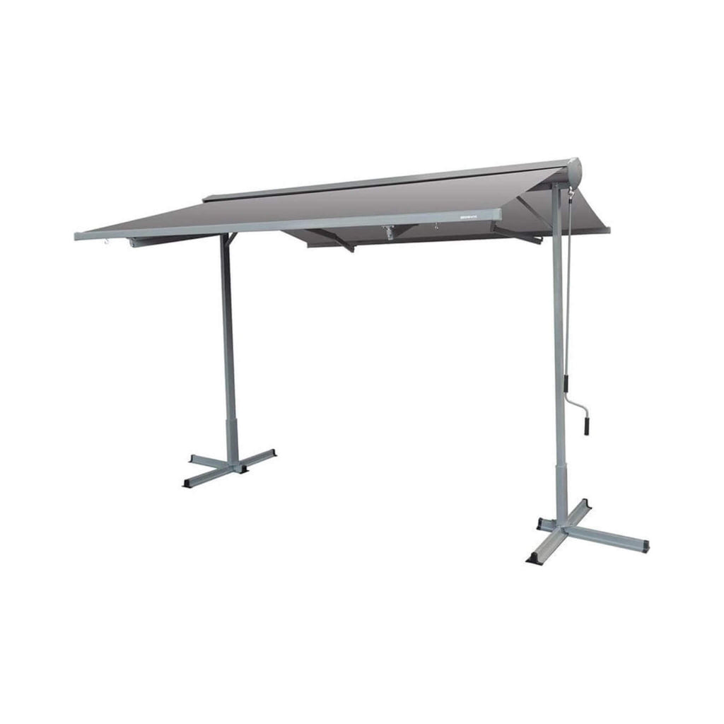 Advaning FS Series Freestanding Dual-Deploying Manual Retractable Awning [FS1110/1410] (SAK62975) - Saksby Wholesale - Gray Color Front View 