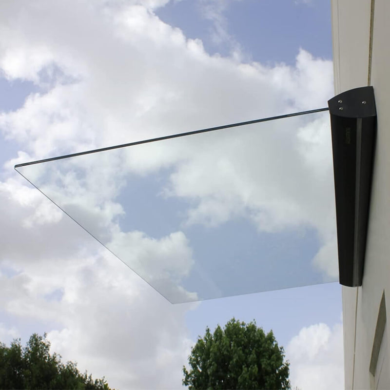 Advaning GA Series Clear Construction Grade Tempered Glass Awning (Sak92613) - Saksby Wholesale - With Single Clamp Da5535 Da6339 Lifestyle 