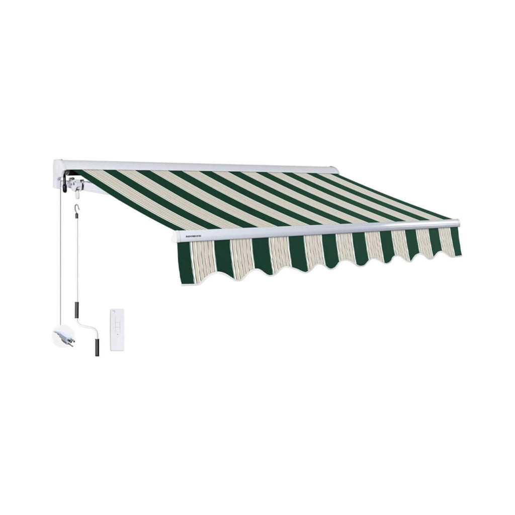 Advaning Luxury Series Fully-Assembled Retractable Sun Shade Canopy Awning (SAK31549) - Saksby Wholesale - Garden Green With Remote
