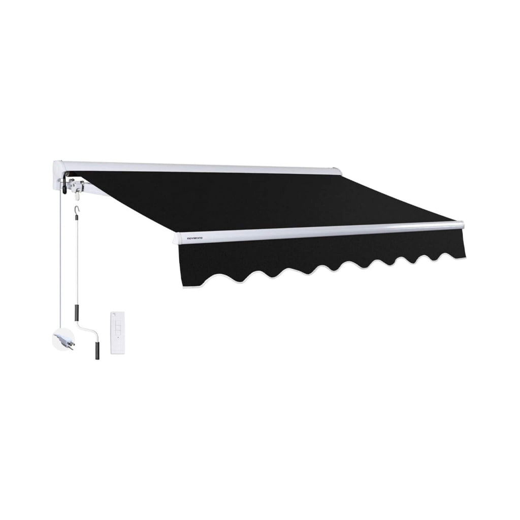 Advaning Luxury Series Fully-Assembled Retractable Sun Shade Canopy Awning (SAK31549) - Saksby Wholesale - Black With Remote