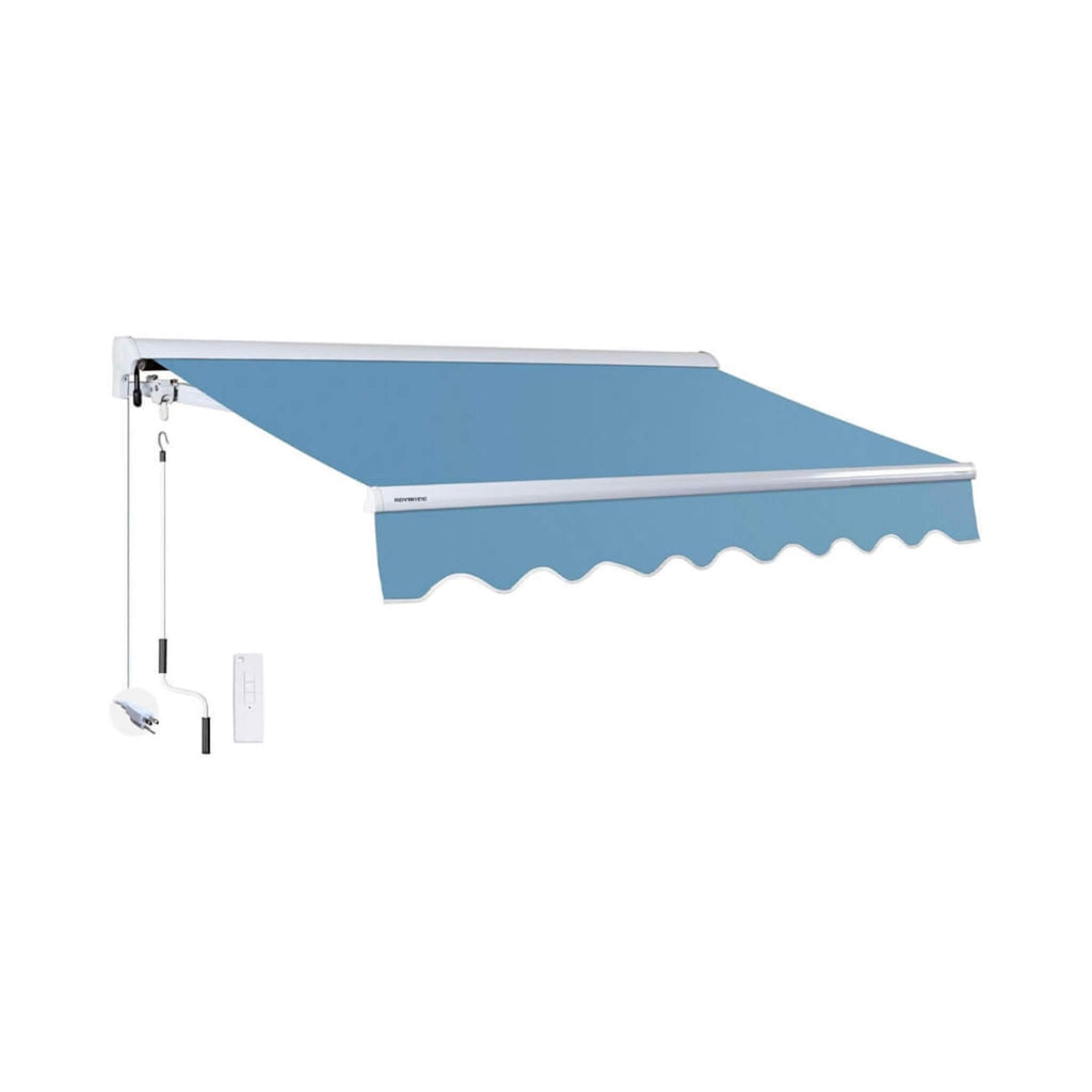 Advaning Luxury Series Fully-Assembled Retractable Sun Shade Canopy Awning (SAK31549) - Saksby Wholesale - Cerulean With Remote