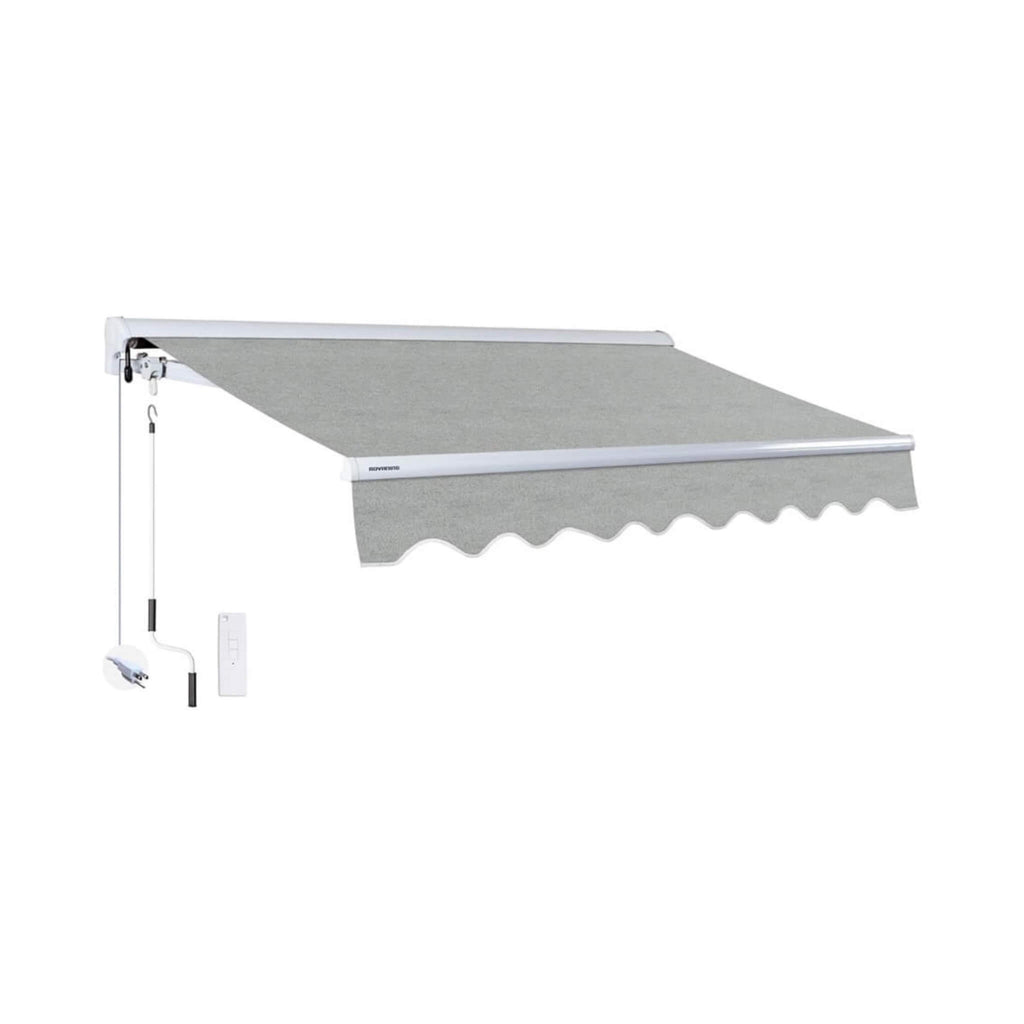 Advaning Luxury Series Fully-Assembled Retractable Sun Shade Canopy Awning (SAK31549) - Saksby Wholesale - Heather Gray With Remote