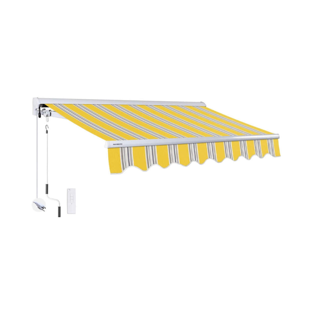 Advaning Luxury Series Fully-Assembled Retractable Sun Shade Canopy Awning (SAK31549) - Saksby Wholesale - Sunny Yellow With Remote