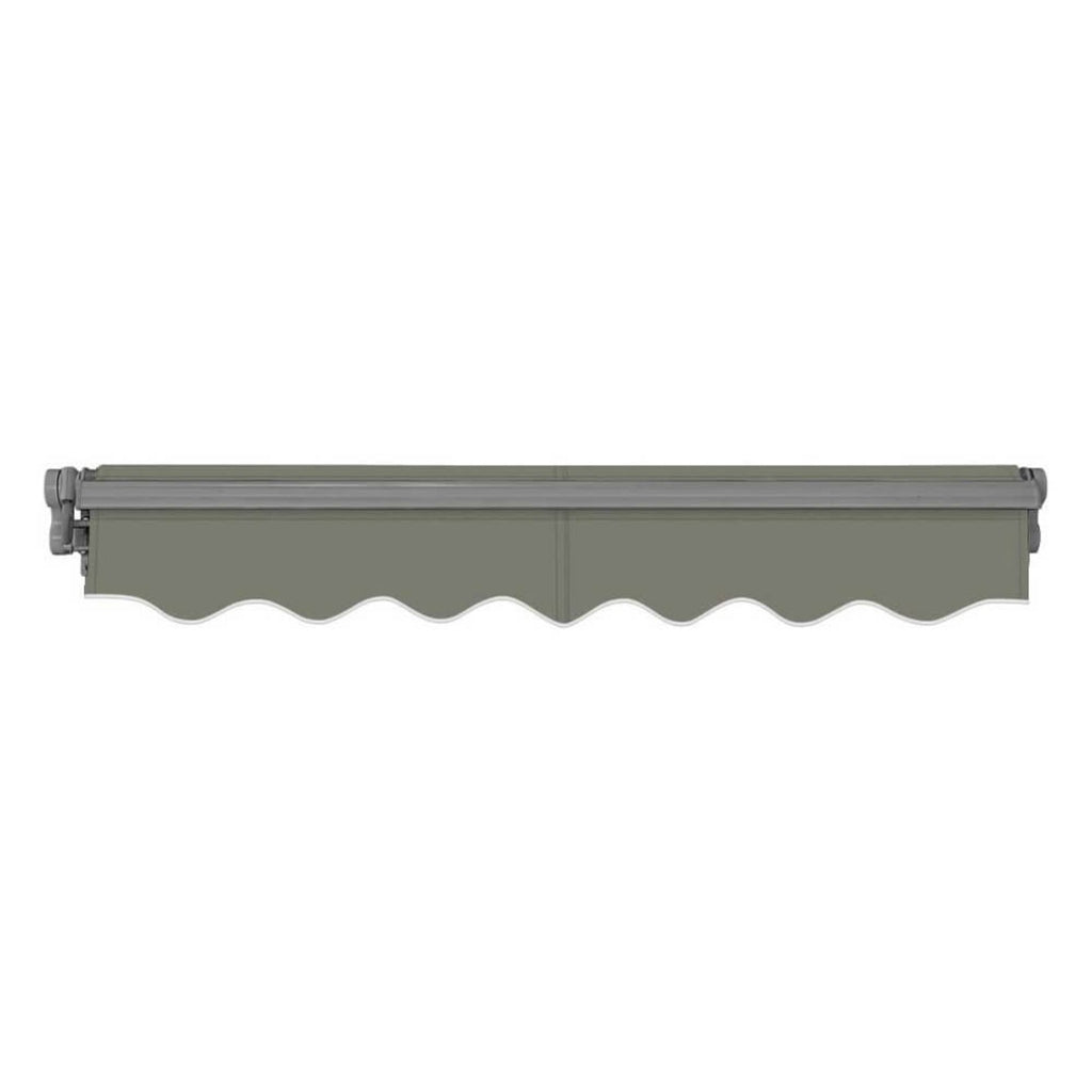 Advaning SG Series Manual Retractable Fully Assembled Sun Shade Canopy Awning (Sak53186) - Saksby Wholesale - Gray Color Front Rolled Up View 