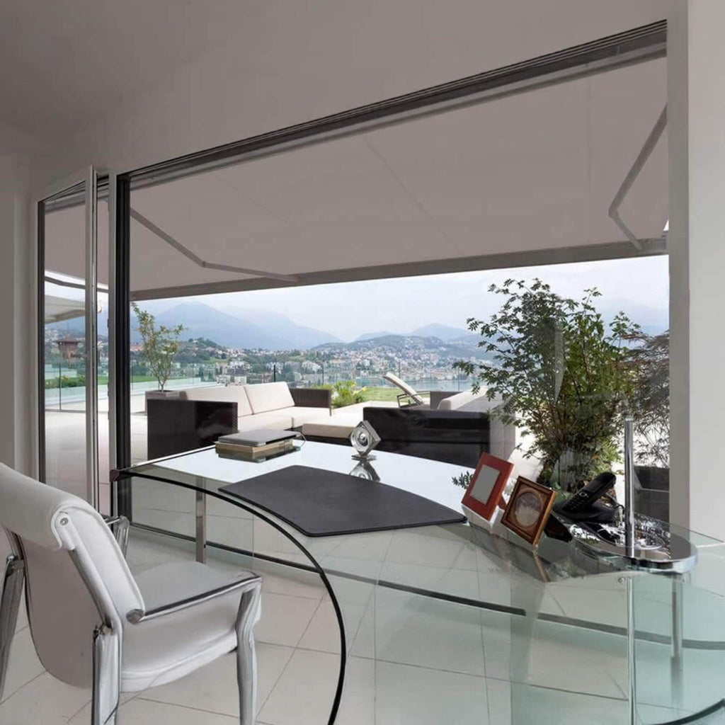 Advaning SG Series Manual Retractable Fully-Assembled Sun Shade Canopy Awning, Gray (MA1210-MA1410) (SAK53186) - Saksby Wholesale - Lifestyle Image