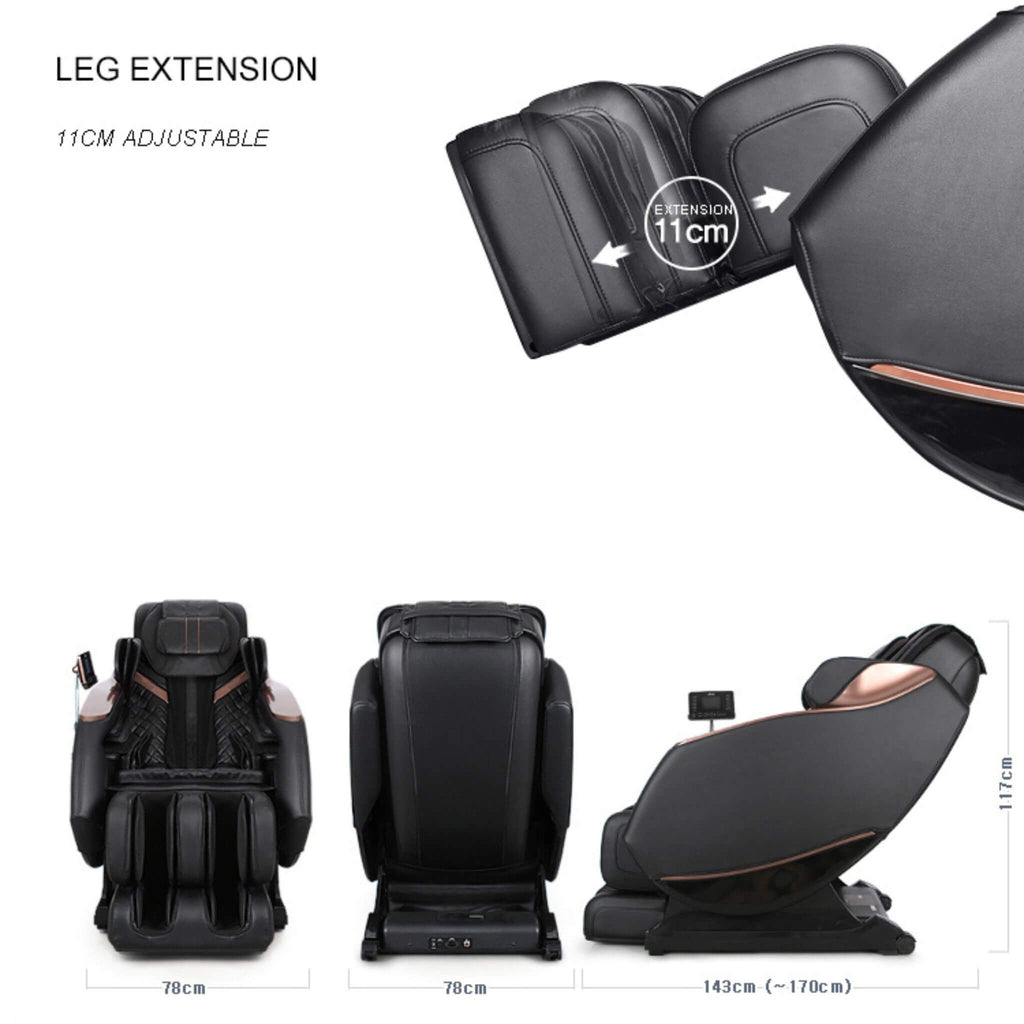 Airvana Zenith Full Body Zero Gravity Shiatsu Massage Chair With Heat And Voice Control (SAK93154) - Saksby Wholesale - Leg Extension Details