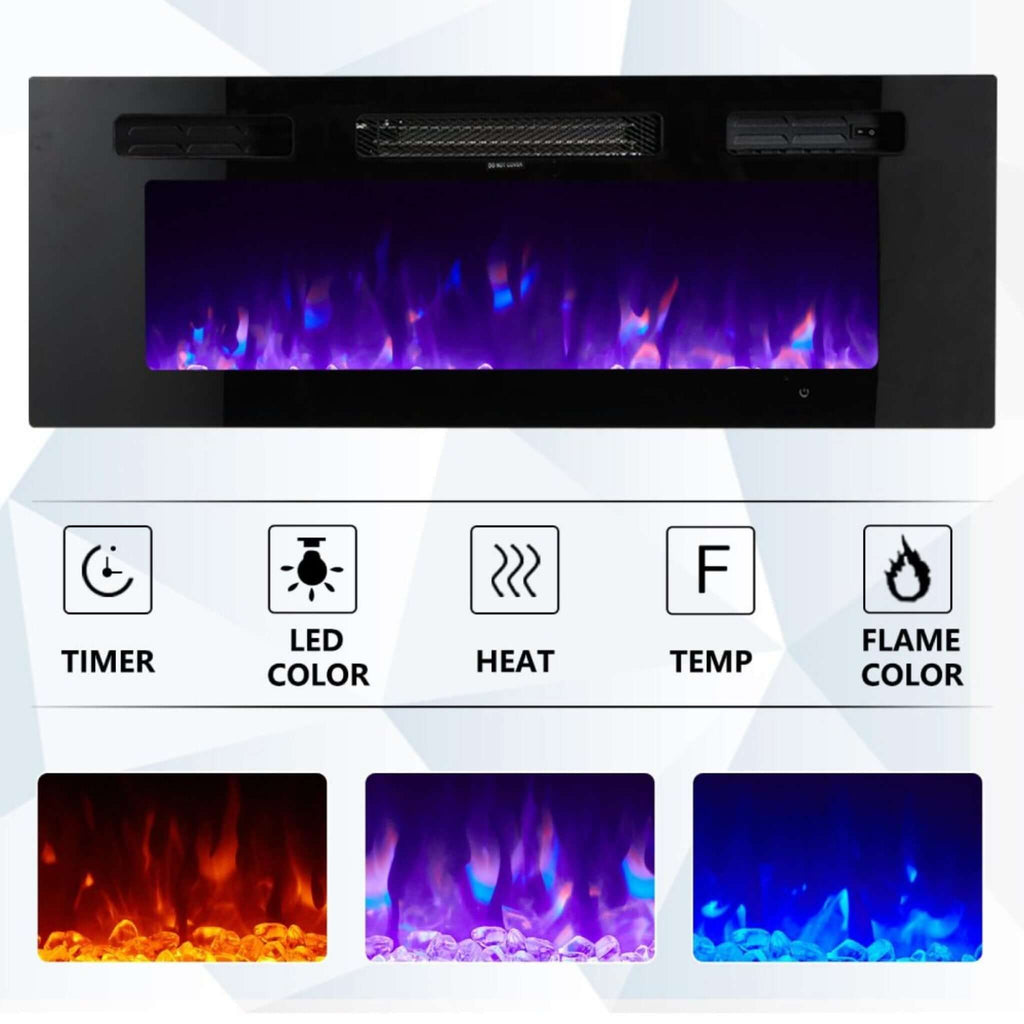 MODERN FLAMES AMBIANCE Built-In Electric Fireplace With LED Flame Technology,  60" [AL60CLX2-G] SAKSBY - Control Features View