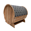 Aleco 4-Person Outdoor Rustic Cedar Barrel Steam Sauna With 4.5KW Harvia KIP Heater And Tempered Glass Door [SB4CED-AP] (SAK39482) - Saksby Wholesale - Back Side View