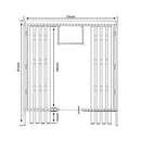 Aleko 4-Person Outdoor Rustic Cedar Barrel Steam Sauna With 4.5KW Harvia KIP Heater And Tempered Glass Door [SB4CED-AP] (SAK39482) - Saksby Wholesale - Dimensions
