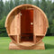 ALEKO 4-Person Outdoor Rustic Cedar Barrel Steam Sauna With 4.5KW Harvia KIP Heater And Tempered Glass Door (SAK39482)