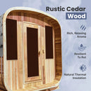 Aleko 4-Person Outdoor Rustic Cedar Square Sauna With 4.5KW UL Certified Electric Heater [SRCE4HULL-AP] (SAK38792) - Saksby Wholesale - Features