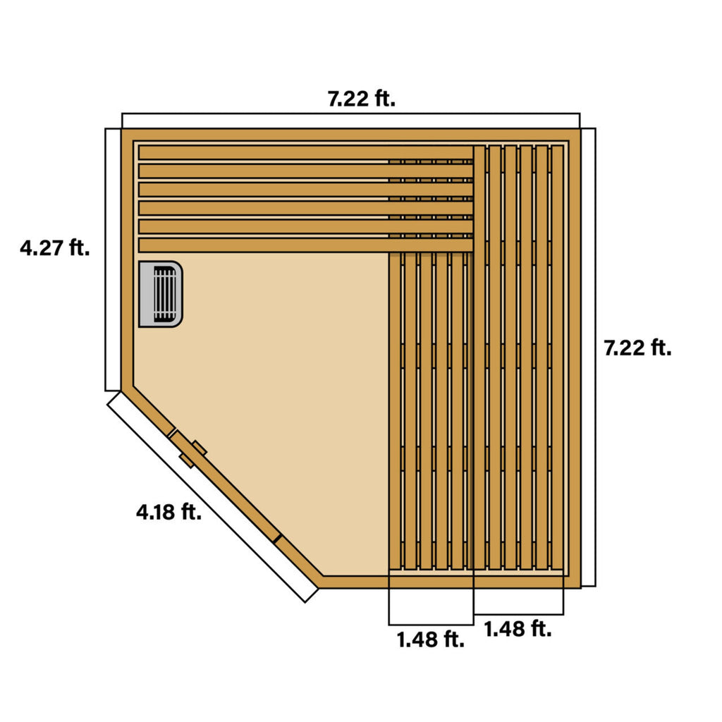 Aleko 8-Person Canadian Hemlock Wet Dry Outdoor Sauna With Asphalt Roof (SAK38275)