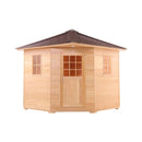 Aleko 8-Person Canadian Hemlock Wet Dry Outdoor Sauna With Asphalt Roof (SAK38275) - Saksby Wholesale - Full View