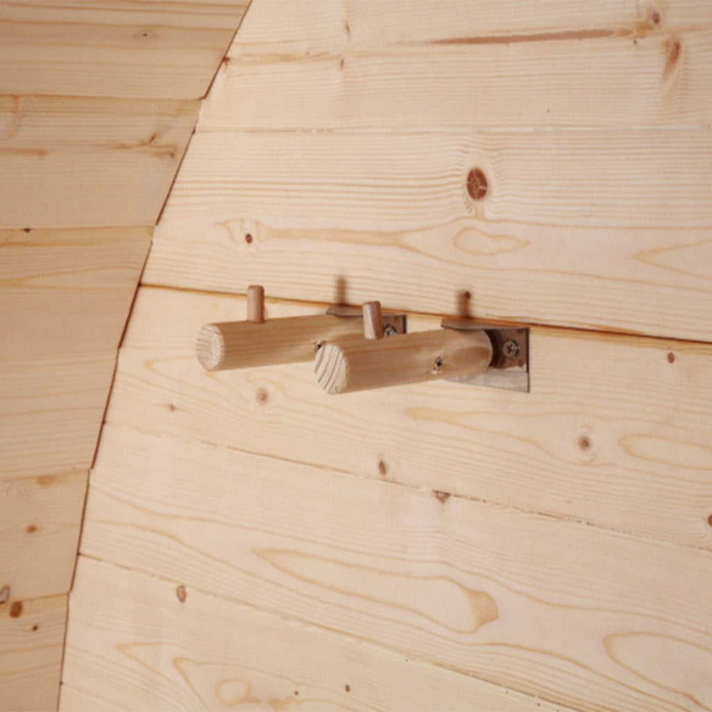 Aleko 8-Person Indoor Outdoor White Finland Pine Wet Dry Barrel Sauna With 8KW UL Certified KIP Harvia Heater [SB8PINECP-AP] (SAK64523) - Saksby Wholesale -Hang View