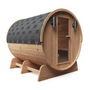 Aleko 8-Person Red Cedar Barrel Sauna With Panoramic Window & 8KW UL Certified KIP Harvia Heater [SB8CEDAR-AP] (SAK57194) - Sasksby Wholesale - Front Right View
