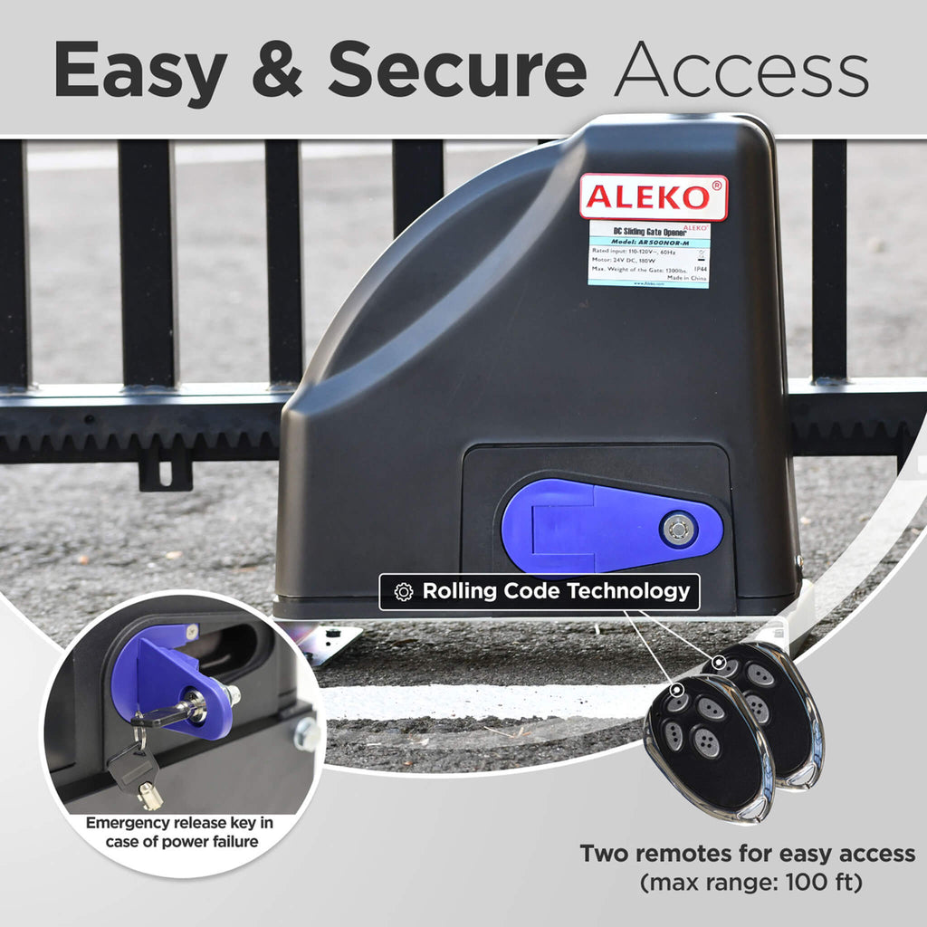 Aleko AR500 Gear-Driven Sliding Gate Opener [AR500NOR-AP] (SAK42859) - Saksby Wholesale - Easy And Secure Access