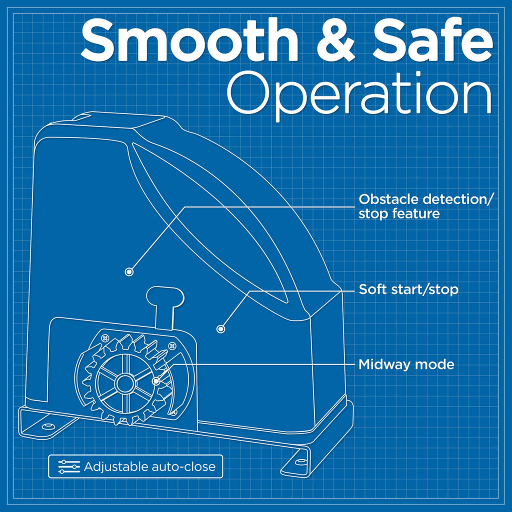 Aleko AR500 Gear-Driven Sliding Gate Opener [AR500NOR-AP] (SAK42859) - Saksby Wholesale - Smooth And Safe Operation