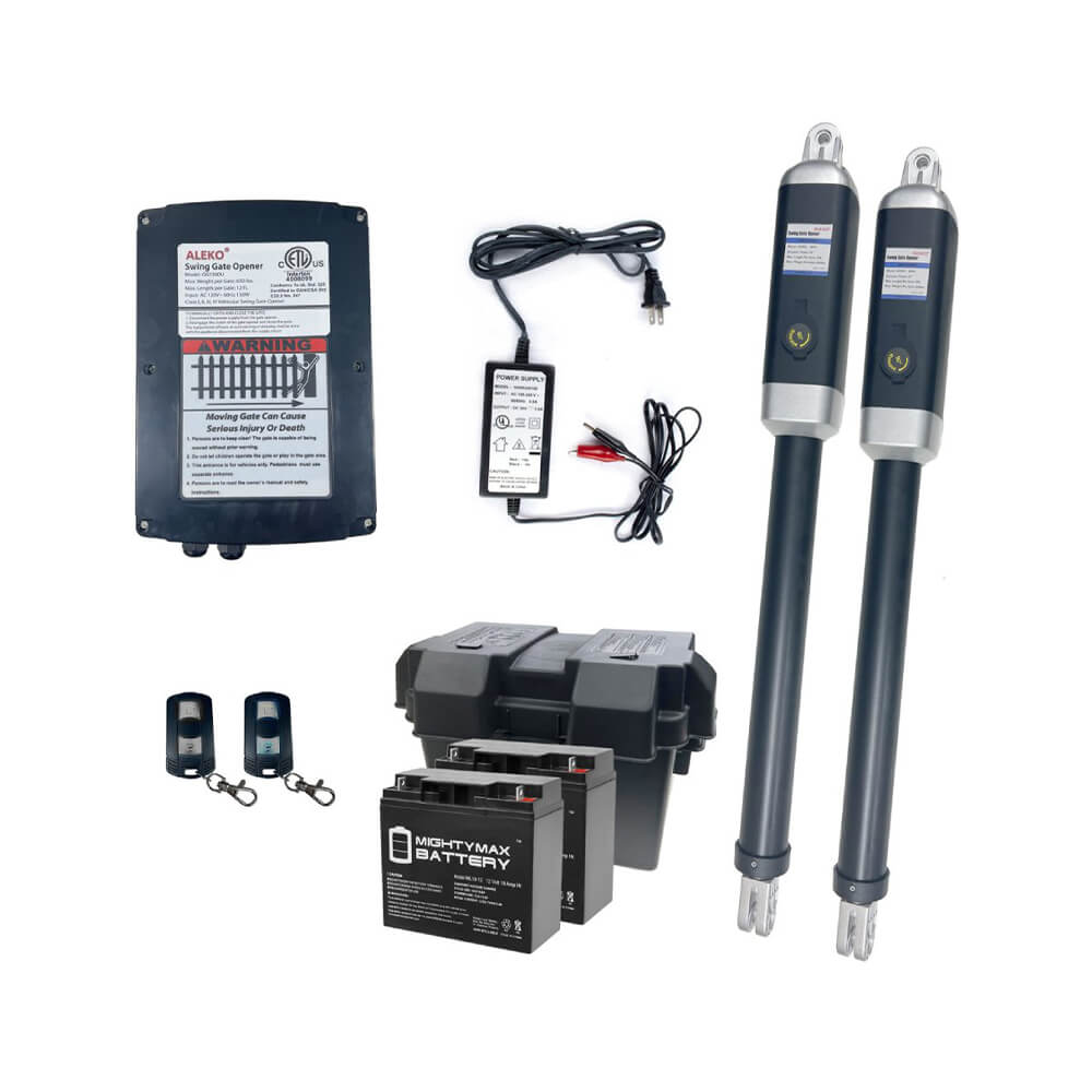 Aleko Dual Swing Gate Operator Back Up Kit ACC2, 1760LBS [GG1300U/AS1300U AC/DC] (SAK73564)