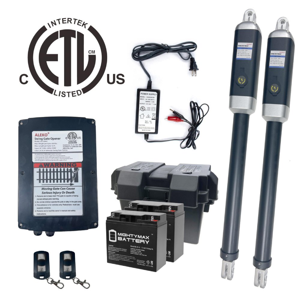ALEKO Dual Swing Gate Operator Back Up Kit ACC2 [GG900/AS900 AC/DC] (SAK38529)-SAKSBY