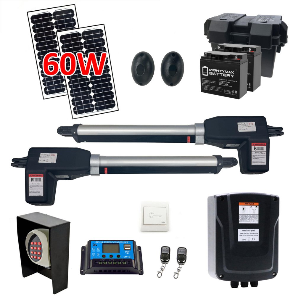 ALEKO Dual Swing Gate Operator Solar Kit [AS1200 AC/DC] (SAK78023)-SAKSBY