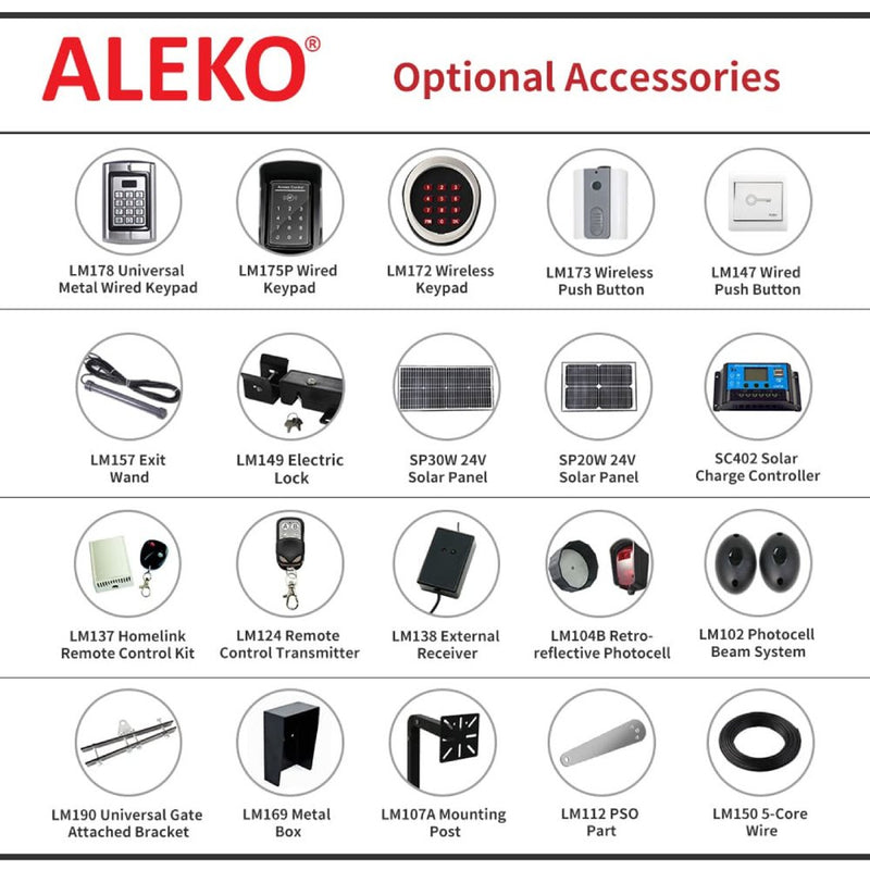 ALEKO Dual Swing Gate Operator Solar Kit [AS1200 AC/DC] (SAK78023)-SAKSBY