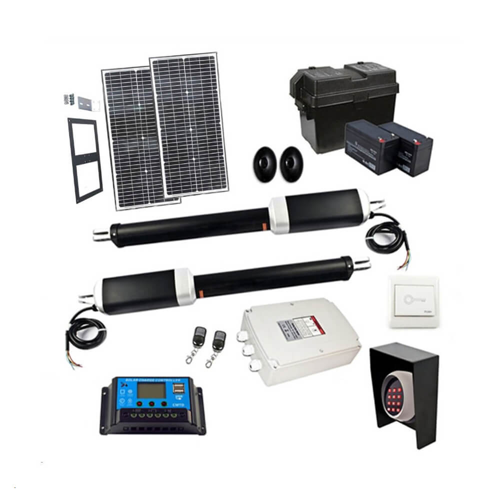 Aleko Dual Swing Gate Operator Solar Kit With 24V DC Motor, 1760LBS [GG1300/AS1300 AC/DC] (SAK49175)