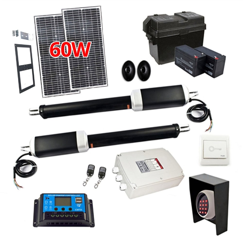 ALEKO Dual Swing Gate Operator Solar Kit With 24V DC Motor[GG1300/AS1300 AC/DC] (SAK49175)-SAKSBY
