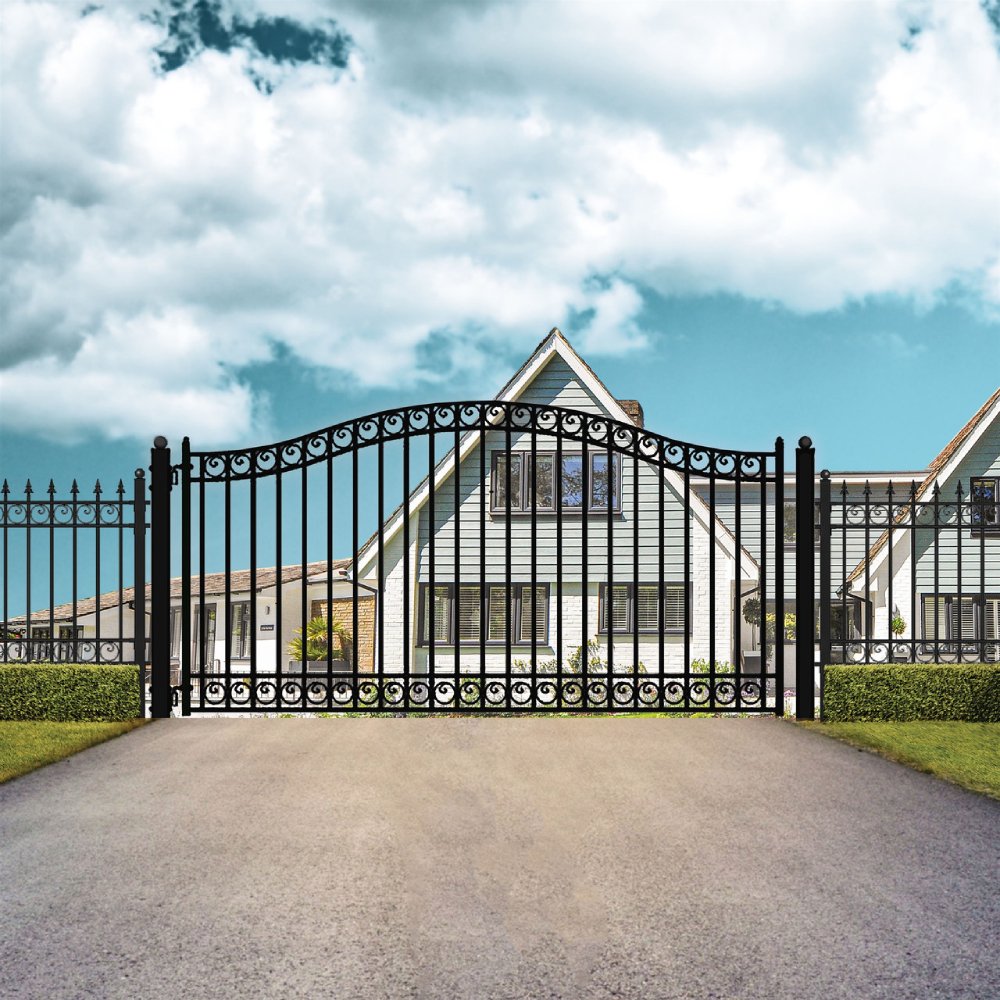 ALEKO Dublin Style Steel Single Swing Driveway Gate (SAK35978)-SAK