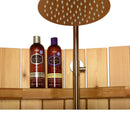 Aleko Ellipse Premium Outdoor Curved Western Red Cedar Rinse Shower, 67.2" [SHCEDRUSTIC-AP] (SAK96851) - Saksby Wholesale - Details