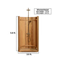 Aleko Ellipse Premium Outdoor Curved Western Red Cedar Rinse Shower, 67.2" [SHCEDRUSTIC-AP] (SAK96851) - Saksby Wholesale - Dimensions