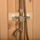 Aleko Ellipse Premium Outdoor Curved Western Red Cedar Rinse Shower, 67.2" [SHCEDRUSTIC-AP] (SAK96851) - Saksby Wholesale - Shower Line