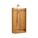 Aleko Ellipse Premium Outdoor Curved Western Red Cedar Rinse Shower, 67.2" [SHCEDRUSTIC-AP] (SAK96851) - Saksby Wholesale - Side View