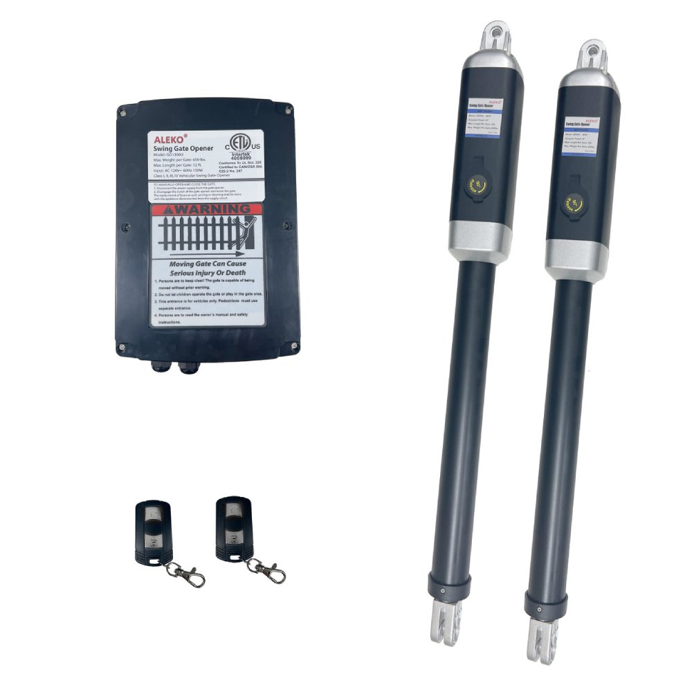 ALEKO ETL Certified Dual Swing Gate Operator Basic Kit [GG900U AC/DC] (SAK64285)-SASKBY