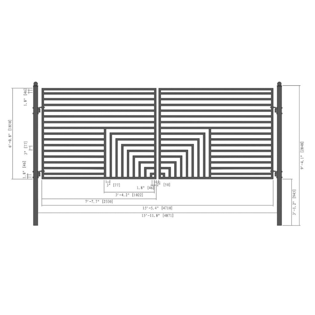 ALEKO FLORENCE Steel Dual Swing Driveway Gate (SAK48168)-SASKBY