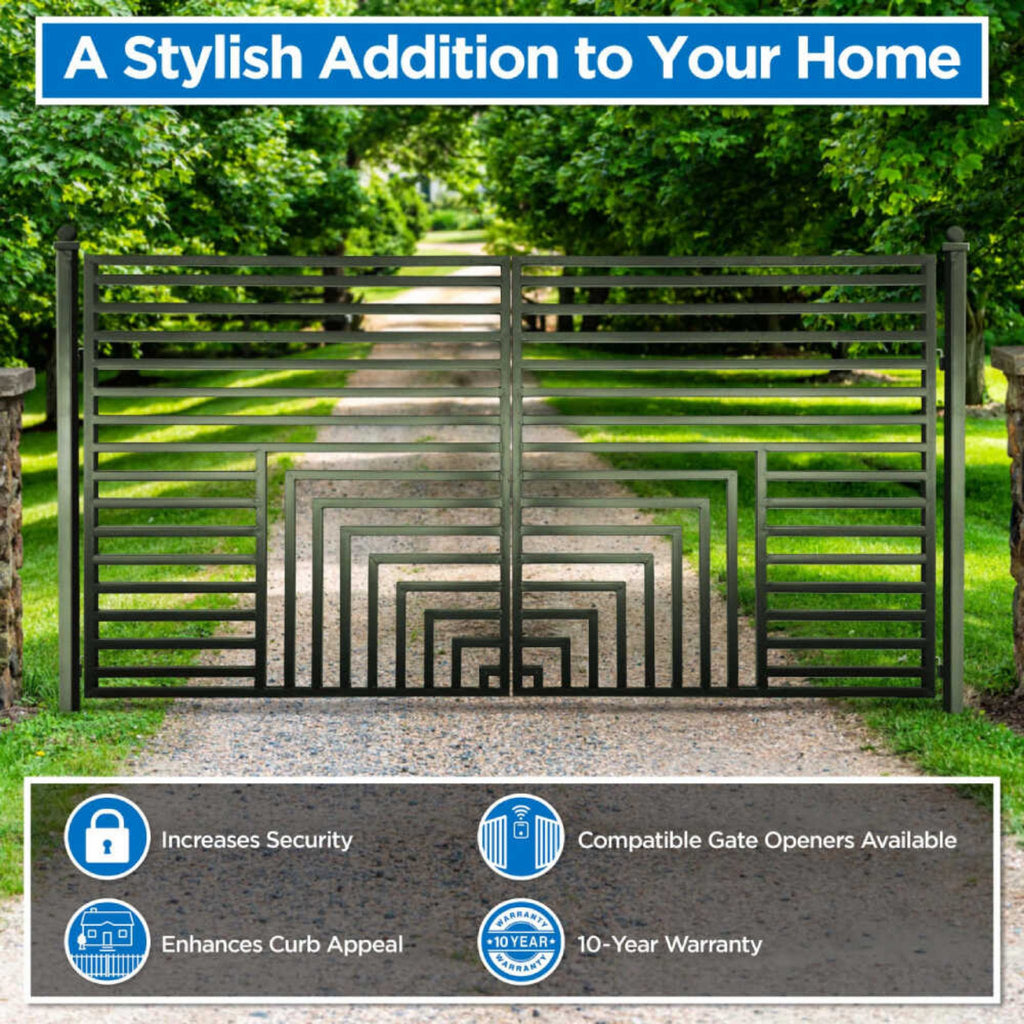 ALEKO FLORENCE Steel Dual Swing Driveway Gate (SAK48168)-SASKBY