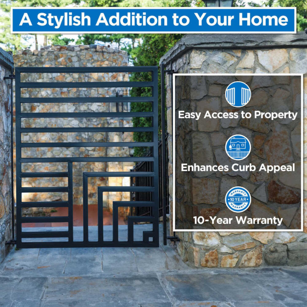 Aleko Florence Style Powder Coated Galvanized Steel Pedestrian Gate, 5FT [PGFLOR-AP] (SAK81267) - Saksby Wholesale - Product Features