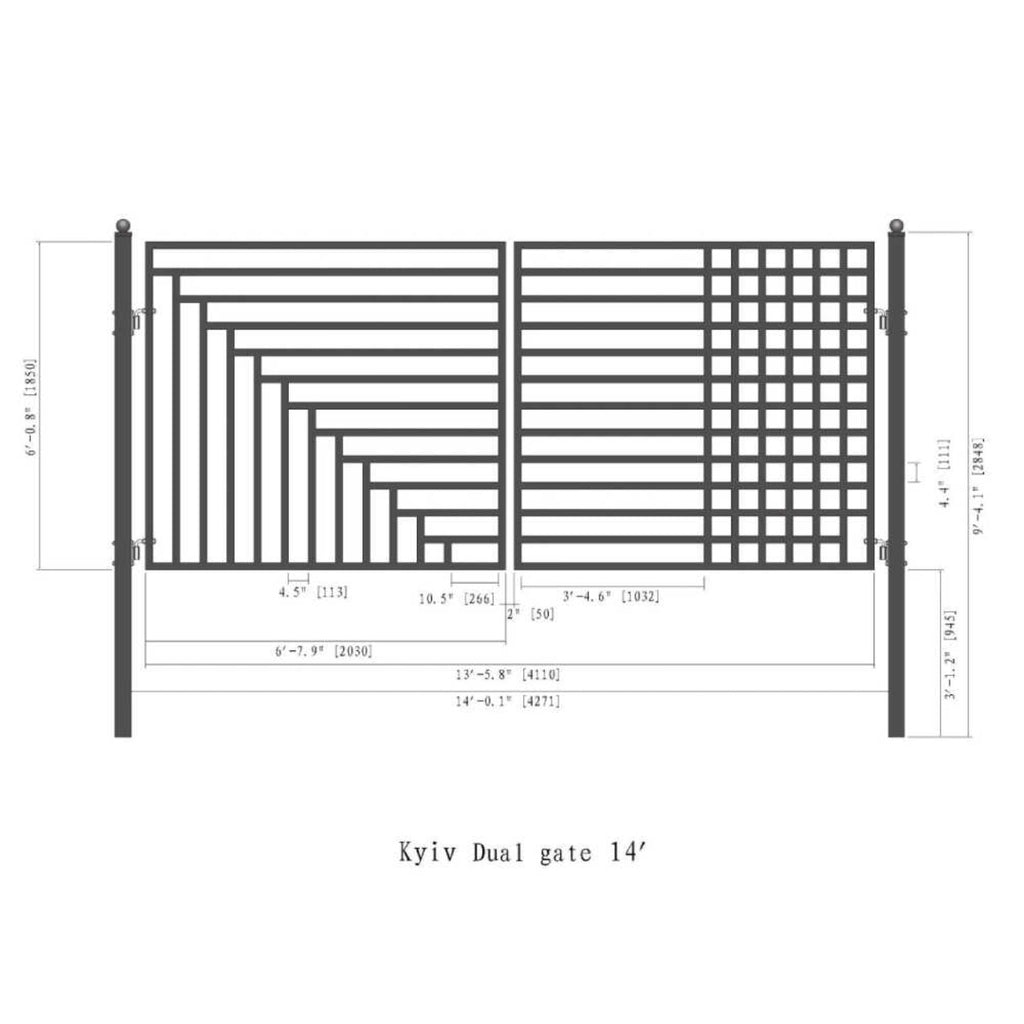 ALEKO Kyiv Style Steel Dual Swing Driveway Gate (SAK19376)-SAKSBY