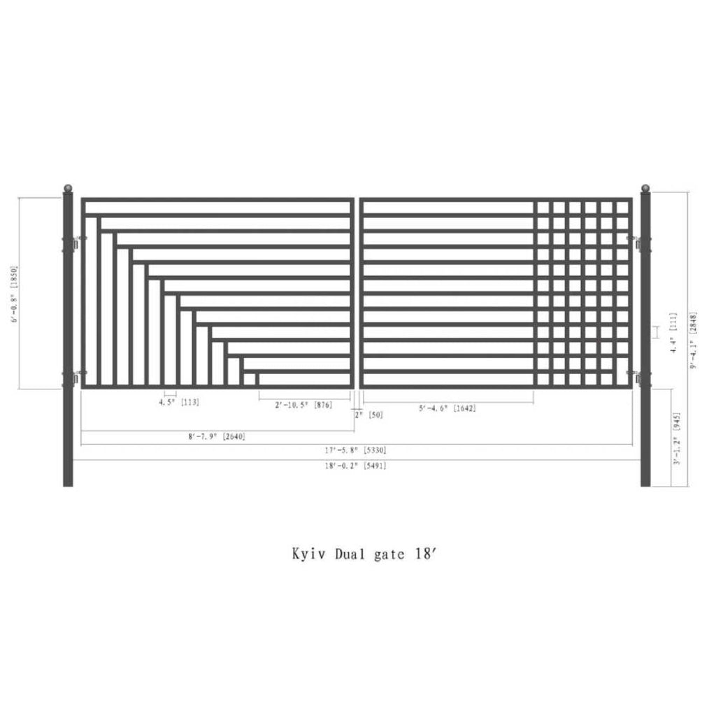 ALEKO Kyiv Style Steel Dual Swing Driveway Gate (SAK19376)-SAKSBY
