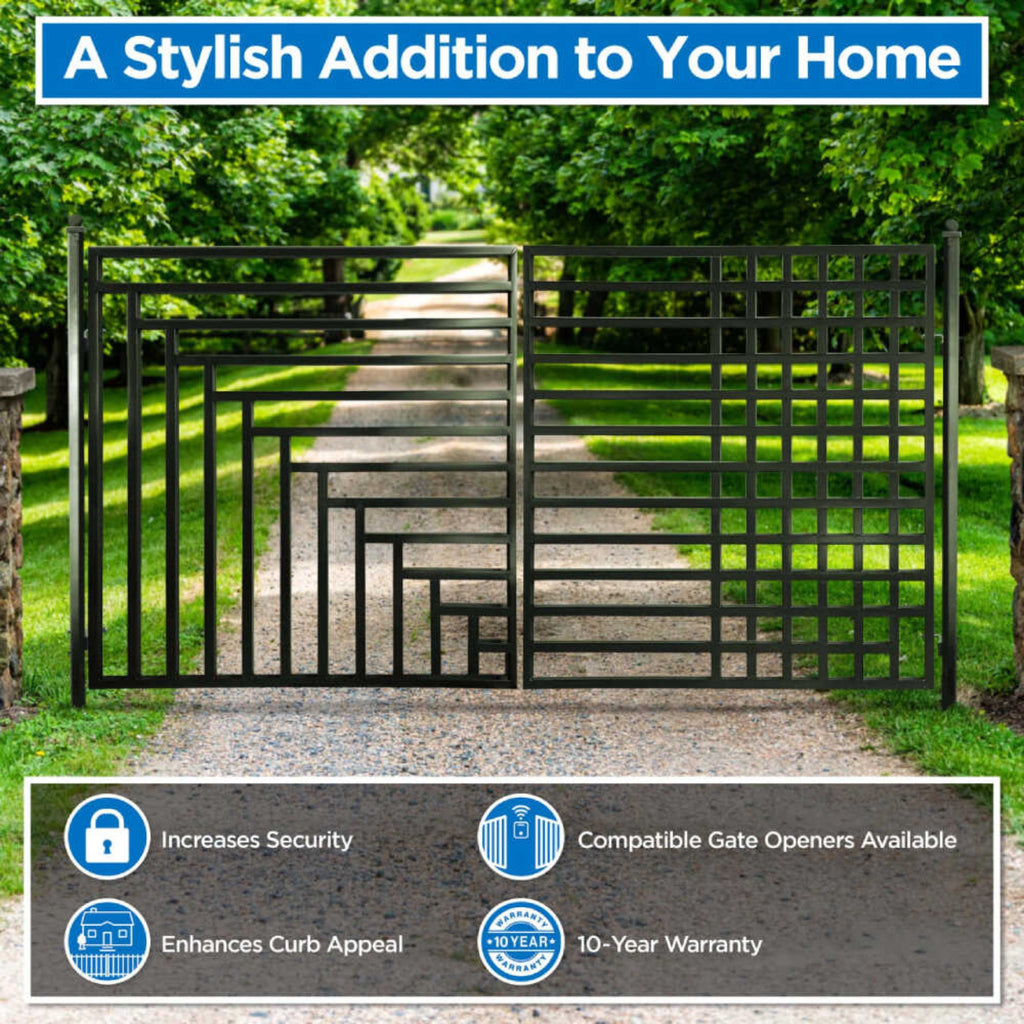 ALEKO Kyiv Style Steel Dual Swing Driveway Gate (SAK19376)-SAKSBY