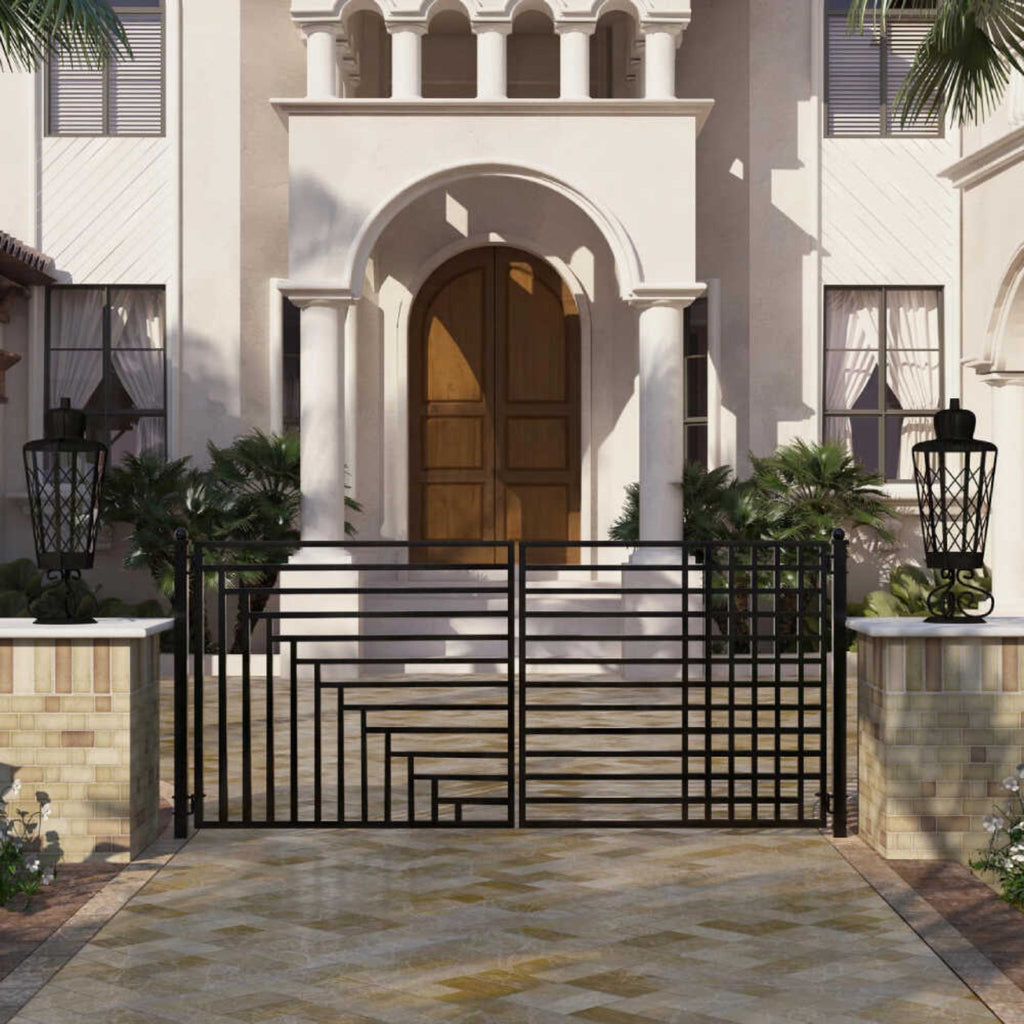 ALEKO Kyiv Style Steel Dual Swing Driveway Gate (SAK19376)-SAKSBY