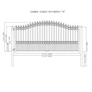 ALEKO London Style Steel Single Swing Driveway Gate (SAK21587)-HBGav