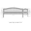 ALEKO London Style Steel Single Swing Driveway Gate With Pedestrian Gate (SAK67281)-SAKSBY