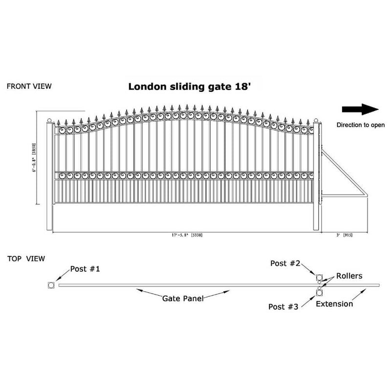 ALEKO LONDON Style Steel Sliding Driveway Gate (SAK39284)-SAKSBY