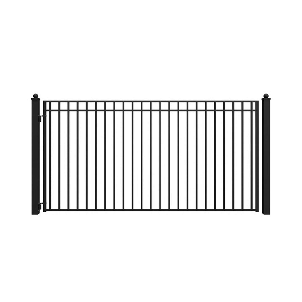 [12-18FT] Aleko Madrid Style Heavy-Duty Galvanized Steel Single Swing Driveway Gate (SAK53219) - Saskby Wholesale - Front View