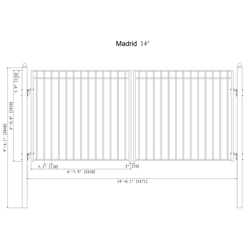  ALEKO MADRID Style Steel Dual Swing Driveway Gate (SAK38546)-SAKSBY