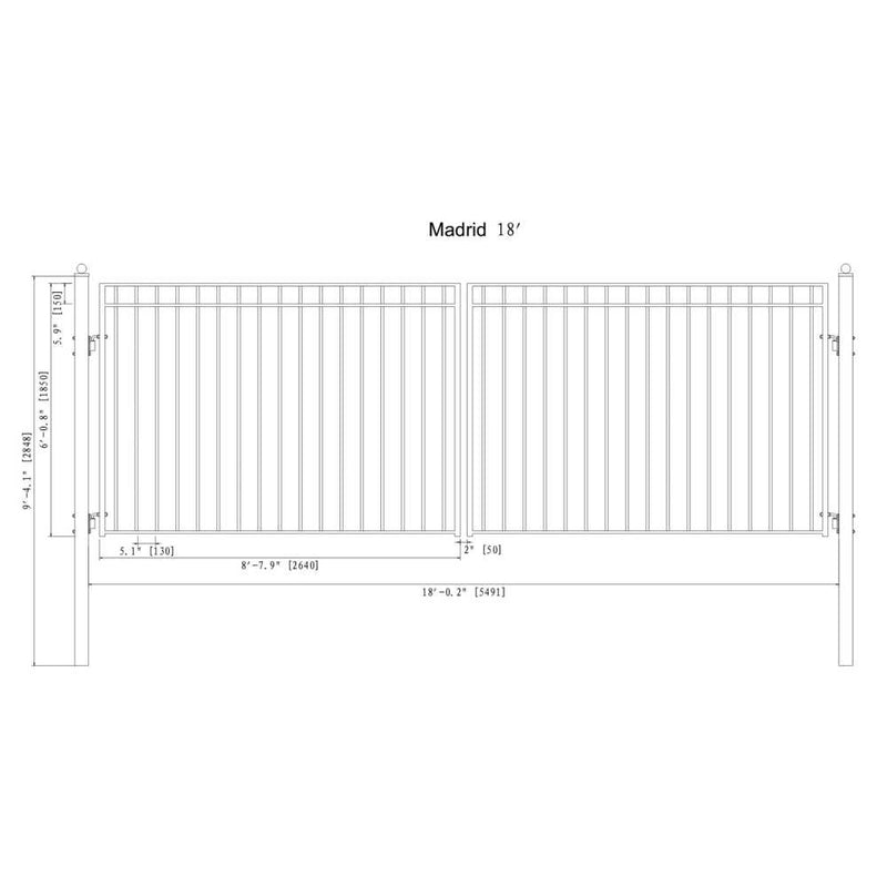  ALEKO MADRID Style Steel Dual Swing Driveway Gate (SAK38546)-SAKSBY