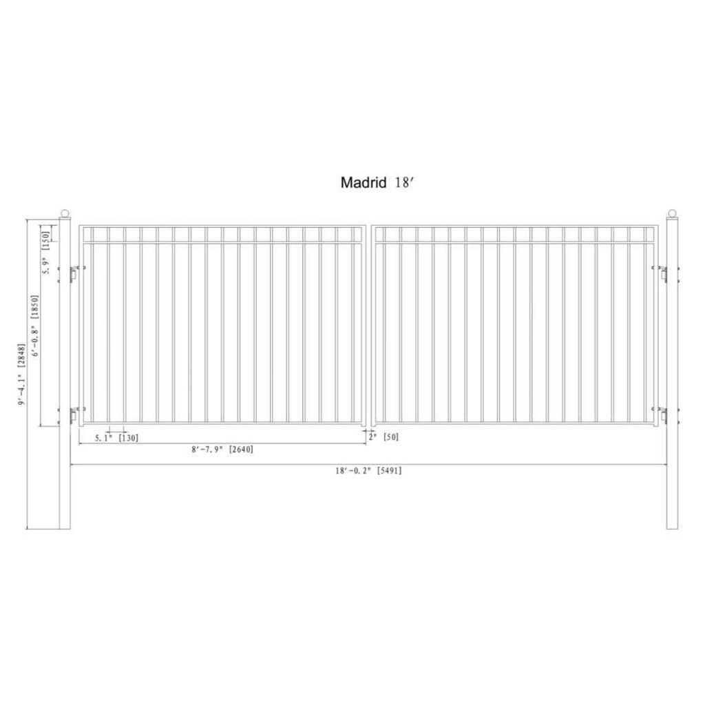  ALEKO MADRID Style Steel Dual Swing Driveway Gate (SAK38546)-SAKSBY