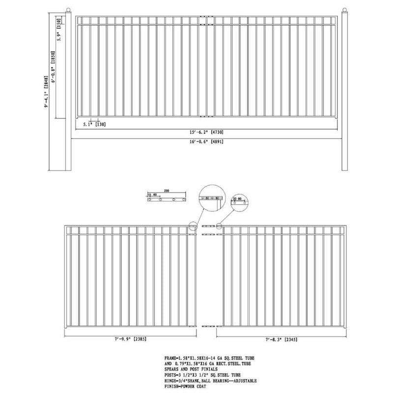 ALEKO Madrid Style Steel Sliding Driveway Gate (SAK23857)-SASKBY